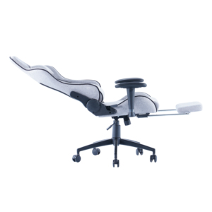 Chaise de Gamer Pivotante Grise de Haute Qualité avec Appui-tête, Dossier Haut Inclinable, Repose-pieds, Siège Gamer Confortable en Tissu - Product Image 6