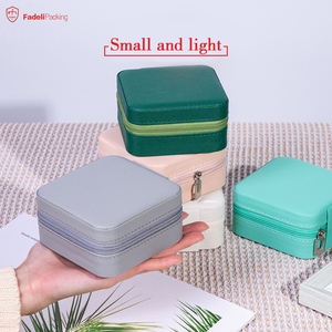 FADELI-caja de almacenamiento de joyas para mujeres y niñas, organizador portátil con cierre de tuerca para las orejas, de cuero PU, cajas pequeñas de joyería de viaje, gran oferta - Product Image 6