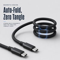 Câble USB-C vers USB-C magnétique 240W en gros, charge rapide PD 3.1, cordon à aimant puissant pour téléphone et ordinateur portable, synchronisation des données