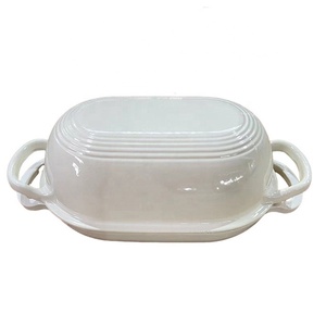 Moule à pain en <span class=keywords><strong>fonte</strong></span>, commande minimum 1 pièce, compatible gaz et induction, résistant à la chaleur, émaillé, antiadhésif, double cocotte hollandaise en <span class=keywords><strong>fonte</strong></span> - Product Image 5