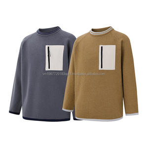 Suéter de Punto Acanalado Retro de Verano, Estilo Japonés, con Cierre, para Parejas, Personalizable - Product Image 4