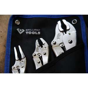 Brilliant Tools Locking <b>pliers</b> / grip <b>pliers</b> <b>set</b>, 3 pcs - Product Image 2