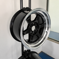 Venta al por mayor de fábrica: Nuevas llantas de aleación de alto rendimiento Hyper Black de 5 radios, 15 pulgadas, con plato profundo, fundidas, 8x100 8x114.3, marca XCD 1