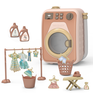 Jouets de maison de jeu pour enfants <span class=keywords><strong>Machine</strong></span> à <span class=keywords><strong>laver</strong></span> à tambour en plastique avec lumières et simulation de musique Appareils ménagers Jouets pour enfants - Product Image 1