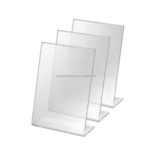 Manufacturer Customised OEM/ODM 10 Pcs Acrylic Sign Holder A4 Size Clear T Shape Table Menu Display Stand For Displaying