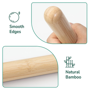 Rodillo moldeador de cuerpo de madera Natural de alta calidad de fábrica de bambú, herramienta de masaje Guasha, palo de masaje de bambú para masaje - Product Image 4