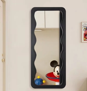 Miroir d'habillage personnalisé de pleine longueur mi-ancien ménage tenture murale en bois debout moderne pour magasin de vêtements verre - Product Image 4