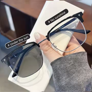 レトロなファッションパーソナリティデザインフォトクロミックレンスフォトクロミックアンチブルーメガネ格安高品質卸売ユニセックスメガネ - Product Image 5