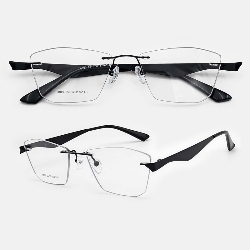 rimless eyeglass frame