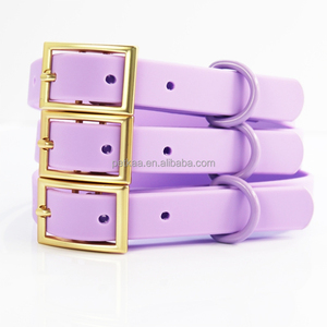 Tùy Chỉnh Nhãn Hiệu Riêng Chó Cổ áos Và Dây Xích Thiết Lập Sang Trọng Vàng Màu Kim Loại Khóa PVC Không Thấm Nước Con Chó Cổ Áo Và Dây Xích Thiết Lập - Product Image 6