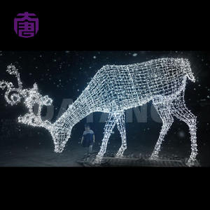 Décoration de Noël et d'Halloween lumineuse en forme de renne à LED, grand modèle blanc, avec cadre en fer IP65 pour extérieur, 220V, facile à installer - Product Image 3