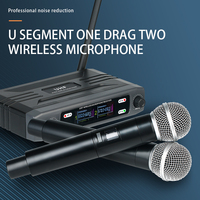 Ensemble de microphones sans fil UHF à double poignée pour la formation scolaire, les événements communautaires et les systèmes de sonorisation mobiles