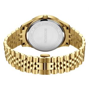 Reloj de Hombre Besseron de Alta Calidad, Acero Inoxidable, Personalizado con Fecha y Día de la Semana, Oro Amarillo de 18k, 40mm, Venta al Por Mayor - Product Image 5