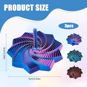 Décoration de bureau en gros : Étoile sensorielle 3D imprimée, spirale rotative avec poignée pour soulager le stress - Product Image 2