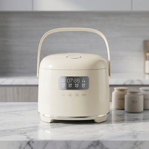 Cuisinière à riz intelligente multifonctionnelle 3L avec contrôle numérique du minuterie, cuve antiadhésive, interface tactile moderne et écran LED - Product Image 1