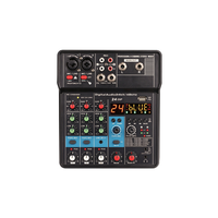 Mini-Mischpult 4-Kanal Kleines Mischpult DJ-Mixer mit 48V Phantomspeisung