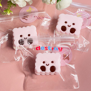 New Kawaii 6cm Cartoon Pink Biscuit <b>Squishy</b> Toy Fidget Stress Relief Squeeze Gift for Kids and Adults Enhances Happy Mood - Product Image 2