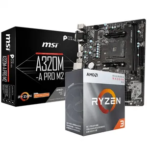 MSI PRO A320M-A PRO M2 AM4 AMD A320 마이크로 ATX 게임용 마더 보드 (AMD 3 3200G 데스크탑 프로세서 콤보 포함)