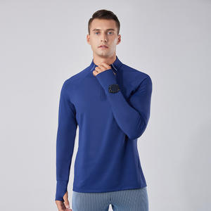 PASUXI T-shirt à manches longues à demi-zip pour homme, couche <span class=keywords><strong>de</strong></span> base respirante à séchage rapide, extensible dans les quatre sens, évacuant l'humidité, vêtements <span class=keywords><strong>de</strong></span> sport - Product Image 4