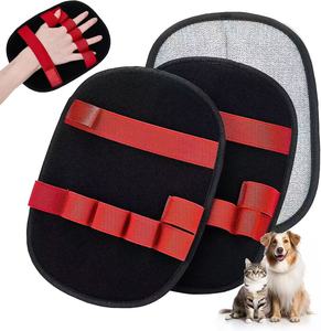 Guantes de aseo para mascotas de doble cara para gatos y perros, guante antiestático para eliminar el pelo, cepillo suave para masaje y eliminación de pelo, logotipo personalizable - Product Image 4