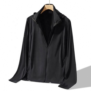 Vêtements de protection solaire d'été pour hommes UPF50, protection UV, en soie glacée, avec fermeture éclair, capuche amovible, respirants et rafraîchissants, pour la pêche - Product Image 2