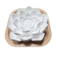 Diffuseur passif en céramique en forme de fleur de lotus pour huiles essentielles, en porcelaine blanche, diffuseur d'arômes non électrique