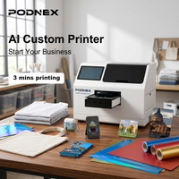 Imprimante à plat automatique UV à jet d'encre CMYK PodNEX A3 DX7 pour coques de téléphone et d'AirPods, PVC, usage professionnel pour petites entreprises