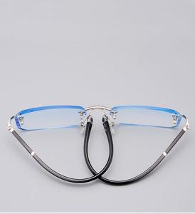 Diamond Cut Edge <span class=keywords><strong>Gafas</strong></span> sin montura Anti Blue Light <span class=keywords><strong>Gafas</strong></span> Venta al por mayor Square Clear Lens <span class=keywords><strong>Gafas</strong></span> de lectura - Product Image 4