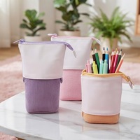 Trousse à crayons Jineg, porte-stylos, étui de rangement, sac transformable rétractable, organisateur coloré avec fermeture éclair pour écoles