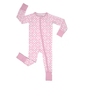 Custom Zipper Pajamas Long Sleeve Baby Rompe Bamboo Newborn Baby Clothes Baby Boy Romper Clothes