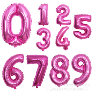 Ballons en aluminium numérotés de 0 à <span class=keywords><strong>9</strong></span>, 16, 32, 40 pouces, emballés individuellement, pour fête d'anniversaire - Product Image 2