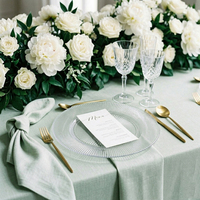 Assiette de présentation en verre raffiné transparent pour la décoration de galas de mariage, assiette de service transparente polie pour réceptions et fêtes