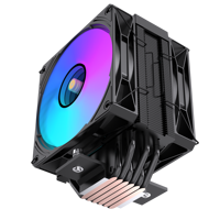 Refroidisseur d'air pour processeur RGB Lovingcool 120 mm, 4 caloducs en cuivre, connecteur 4 broches, tension 5 V, interface d'alimentation 3 broches, refroidissement PC pour ordinateur