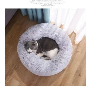 도매 코랄 플리스 애완 고양이 강아지 침대 동굴형 라운드 플러시 따뜻한 세탁 가능한 겨울용 둥지 9가지 사이즈 18가지 색상 대량 판매 편안하고 부드러운 - Product Image 3