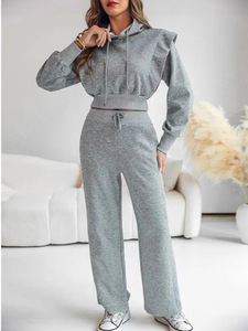 <span class=keywords><strong>Tuta</strong></span> <span class=keywords><strong>da</strong></span> <span class=keywords><strong>Palestra</strong></span> Antivento Personalizzata per <span class=keywords><strong>Donna</strong></span>, Taglie Forti, Completo Yoga Fitness con Maniche Corte, Top Sportivo con Cappuccio, Set Due Pezzi Lungo - Product Image 6