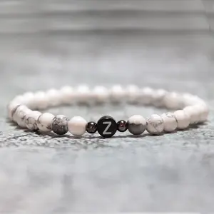Bracciale di nuovo Design Premium nero bianco turchese con perline 26 lettere braccialetti di perline per coppie