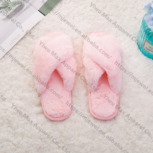 Pantoufles Concha personnalisées en peluche pour la maison dames hiver floue maison fourrure fantaisie mode pantoufles pour femmes - Product Image 3