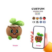 Peluche personnalisée brodée en forme de noix de coco - Peluche super douce de haute qualité, tailles personnalisées pour les cadeaux de Noël