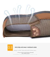 Chaussures décontractées pour hommes, essentielles pour les voyages, en tissu respirant, doublure en coton, semelle souple, à enfiler, style papa, fourniture directe d'usine