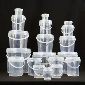 Seau en plastique transparent de qualité alimentaire personnalisable avec couvercle hermétique multifonctionnel résistant aux hautes températures pour la micro-écologie alimentaire - Product Image 1