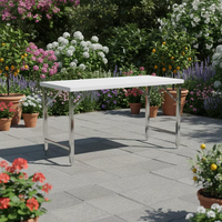 Table pliante en acier inoxydable sur mesure, conçue pour une utilisation intensive, avec des charnières renforcées et un mécanisme de verrouillage fluide