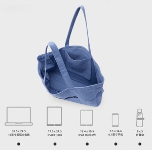 กระเป๋าผ้าแคนวาสขนาดใหญ่สั่งทำพร้อมโลโก้ขายส่ง, กระเป๋าโปรโมชั่นแบรนด์ผ้าฝ้ายซักได้ - Product Image 3