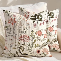 Housse de coussin carrée moderne en polyester, double face, imprimée de motifs floraux et animaliers, lavable, pour canapé et décoration intérieure, vente en gros d'usine Amity
