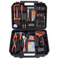 Kit d'outils de réparation électrique pour l'entretien automobile et domestique, 53 pièces, en acier au carbone durable, comprenant tournevis, pinces, clé à molette, ruban adhésif, étui rigide