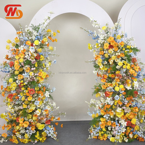 Arco Floral de Seda Artificial Amarillo para Decoración de Bodas, Cumpleaños y Fiestas, Estilo Romántico - Product Image 1