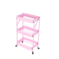 Ensemble de meubles de salon en bois rose minimaliste, durable, poste de travail pour manucure et spa, pour salons de beauté