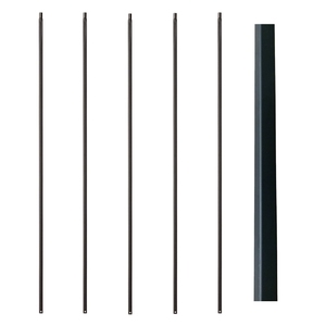 Balustres carrés en <span class=keywords><strong>fer</strong></span> forgé OUYA, style design moderne, noir satiné, 1/2 pouce, lisses, creux, revêtement poudré, résistants à la rouille - Product Image 1