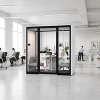 Cabine de bureau insonorisée moderne, cabine acoustique d'intimité avec cadre en aluminium pour hôtel, école, bien-être des employés, calme sans distraction