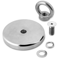 Aimant de pêche surpuissant ndfeb neo, kit magnétique avec anneau de levage à œil, 10 kg, D90