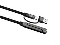 Câble de charge rapide tressé 240W, cordon USB-C+USB-A, câble de charge pliable durable pour la synchronisation des données, support de téléphone réglable intégré